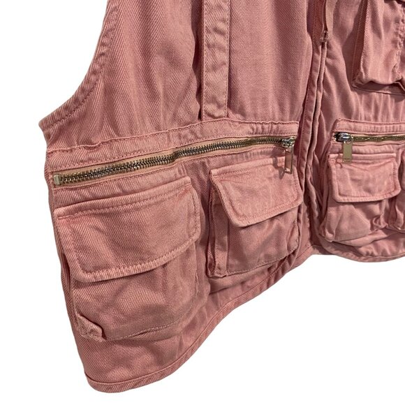 & Other Stories Cotton Blend Workwear Pink Vest Size 8 - Picture 2 of 8